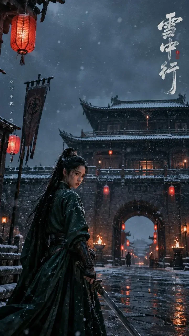 《雪落长安，故人归》古装题材竖屏短剧封面